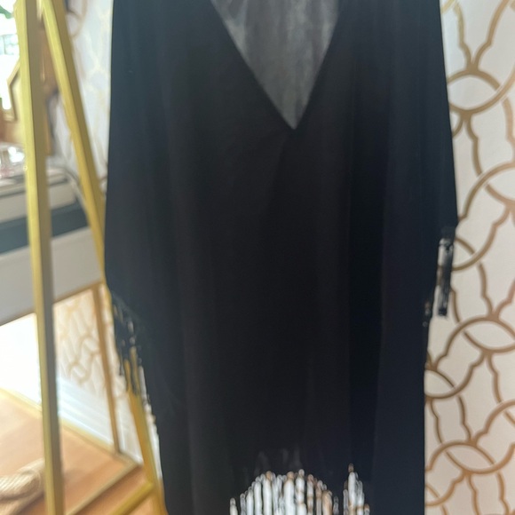 Black VELVET FRINGE ASA SHORT KAFTAN!!🖤🖤 - Picture 5 of 7